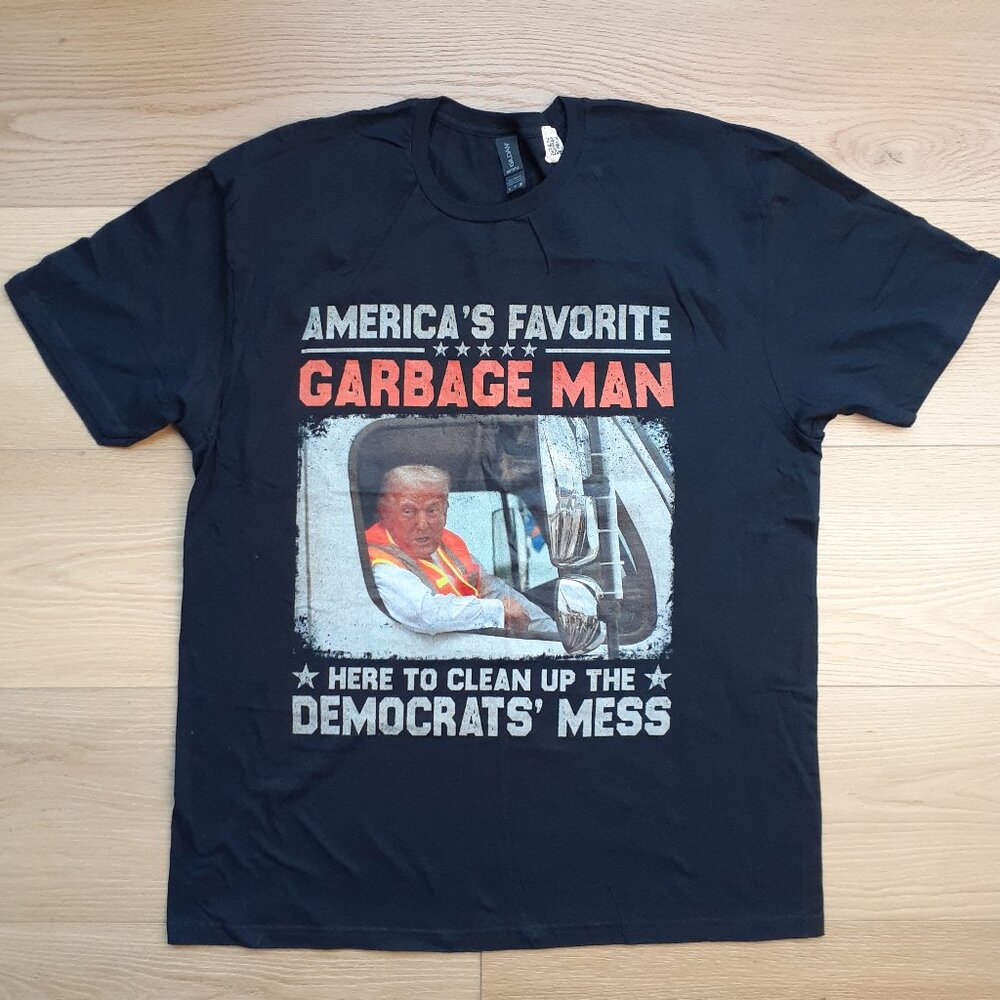 Trump - America's Favorite Garbage Man - New XL Black T-Shirt